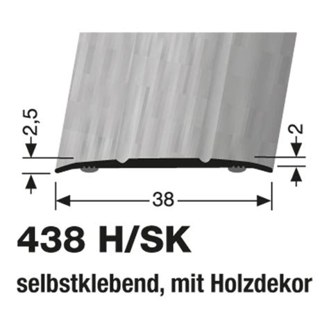 Küberit Alu Übergangsprofil 38 Mm Typ 438 H Sk 100 Cm Eiche Hell H30