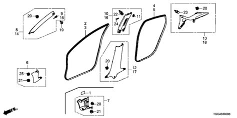 Pillar Garnish 2020 Honda Civic 5 Door TYPE R TOURING KA 6MT