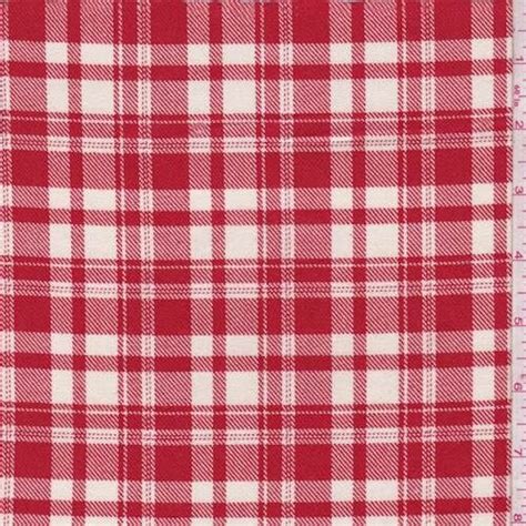 Red White Plaid Flannel Plaid Flannel Fabric Plaid Flannel Cotton