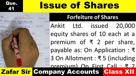 Question Issue Of Shares For Class Ts Grewal Ankit Ltd Issued