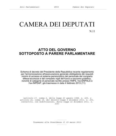 Schema Di Decreto Del Presidente Della Repubblica Recante