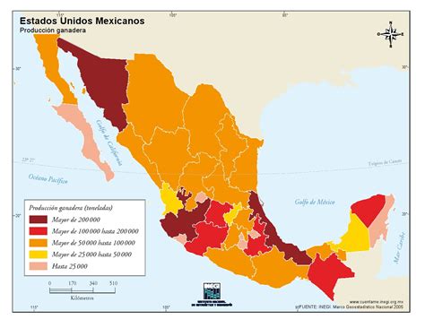 Mapa Para Imprimir De México Mapa De Producción Ganadera De México