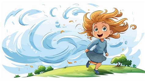 whimsical cartoon gust  wind stock illustration premium ai