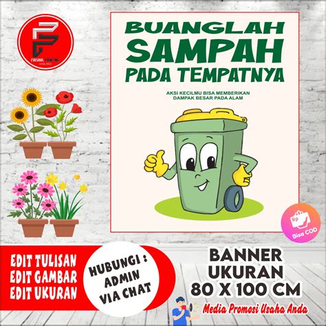 Spanduk Banner Larangan Buang Sampah Sembarangan Lazada Indonesia