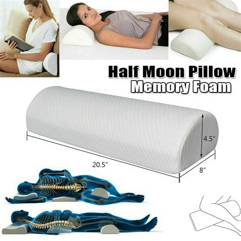 Bed Pillows Lumbar Half Moon Bolster Pillow Back Pain Memory Foam Knee