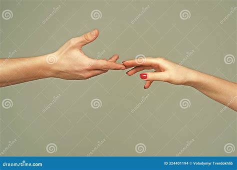 Reaching Touching Couple Hands Reach Hand Sensual Touch Fingers Two