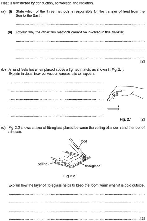 Past Papers Physics O Levels And Igcse Transfer Of Thermal Energy And