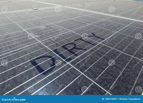 Dirty Dusty Solar Panels With Text Dirty Stock Image Image Of