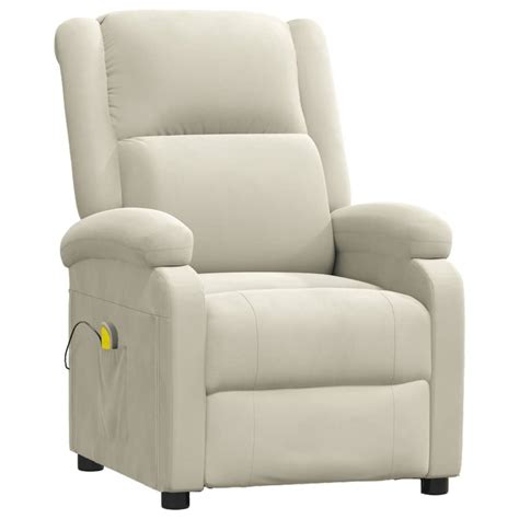 Ledivil Fauteuil De Massage Inclinable Cr Me Velours Hb A Cdiscount