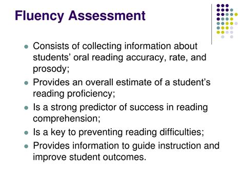 Ppt Chapter Fluency Assessment Powerpoint Presentation Free