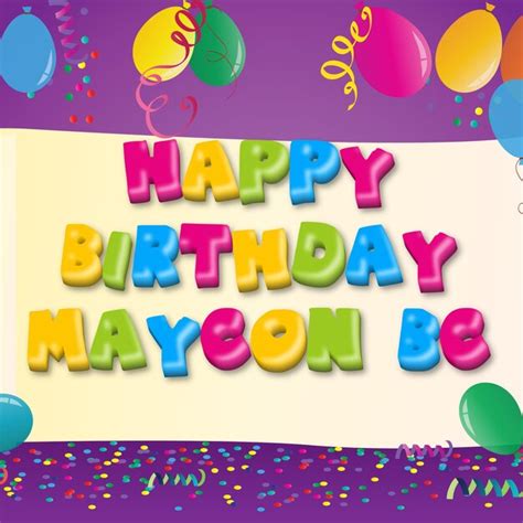 Joyeux Anniversaire Maycon Bc Confetti D Or Carte De Ballon Mignonne