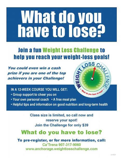 Weight Loss Challenge Poster Bmi Formula