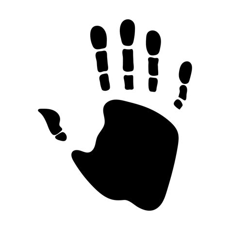 Vector Black Handprint isolated on white background. Education, school ...