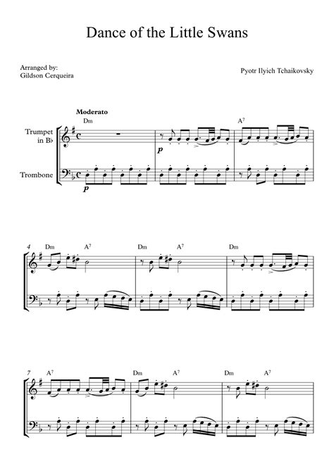 Dance Of The Little Swans Arr Gildson Cerqueira By Pyotr Ilyich Tchaikovsky Sheet Music For