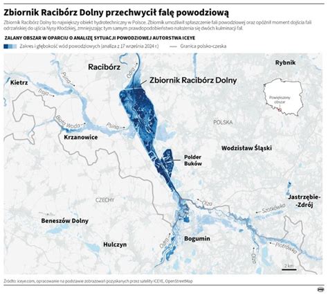 Zbiornik Racibórz który przechwycił falę na Odrze wypełniony jest w