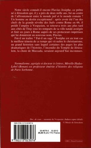 Flavius Josèphe de Mireille Hadas Lebel Grand Format Livre Decitre