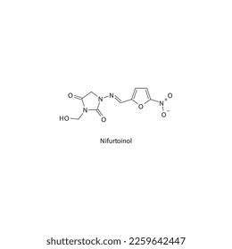 Nifurtoinol Flat Skeletal Molecular Structure Nitrofuran Stock Vector ...