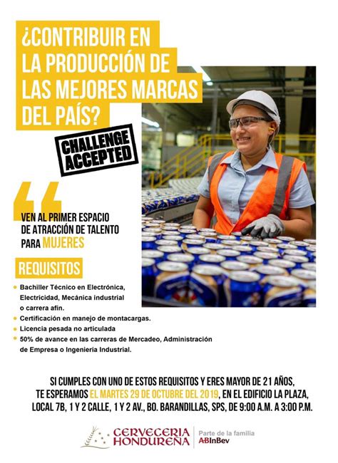 Vacantes Varias Cerveceria Hondureña San Pedro Sula