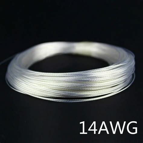 1m 14AWG Silver Plated Cable Teflon OD 2 8mm Headphone Cable DIY