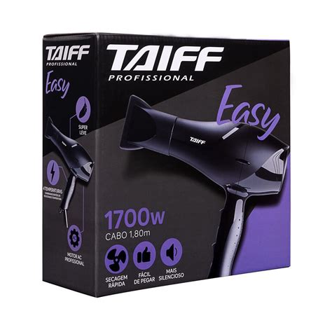 Secador De Cabelos Taiff Easy Motor Ac Profissional W Preto V