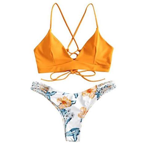 Bikini Bademode für Frauen Micro Bikini Set Cut Out Bandage Badeanzug