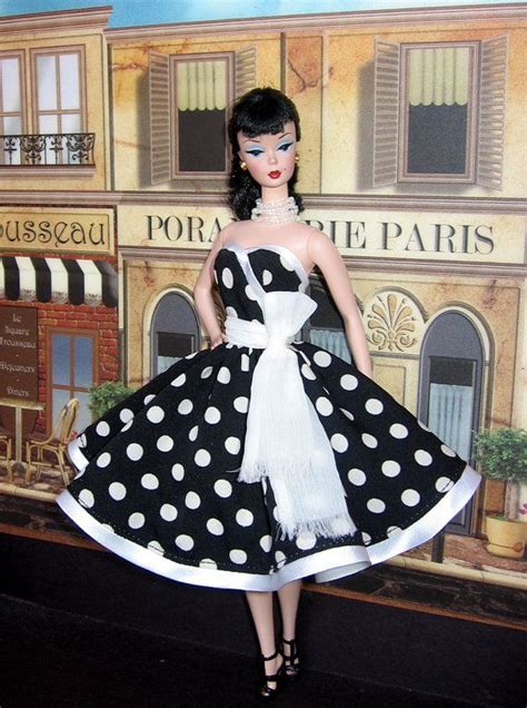 Barbie Silkstone Black And White Polka Dots Strapless By Dollsaga