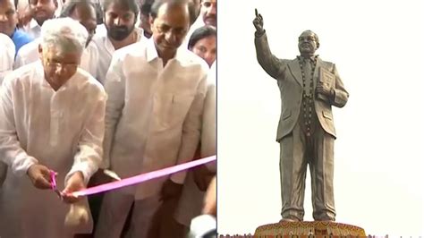 CM KCR And Ambedkar Grandson Prakash Ambedkar Visuals Unveiling The