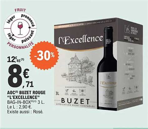 Promo Aoc Buzet Rouge L Excellence Chez E Leclerc ICatalogue Fr