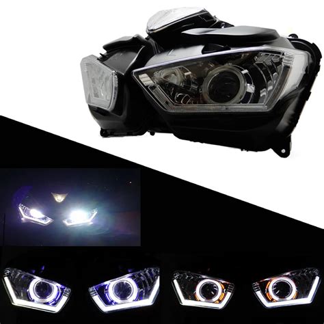 KEMiMOTO Motorcycle Headlight For YAMAHA YZF R25 R3 Angel Demon Eye