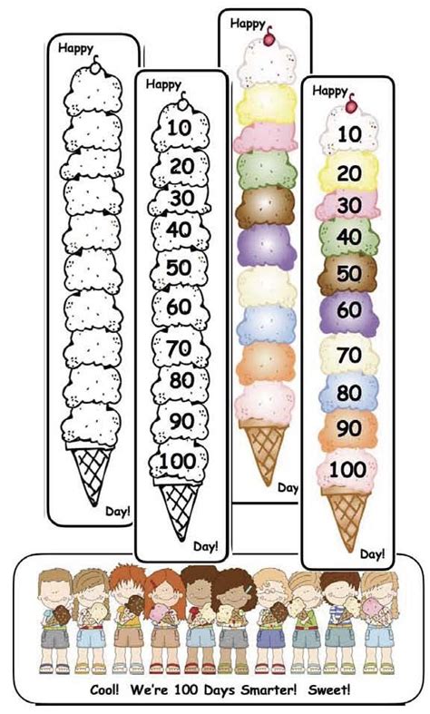 Its Cool To Be 100 Days Smarter Ice Cream Craft Ice Cream Crafts