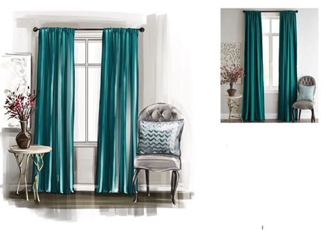 Teal Colored Curtains in Interior Design