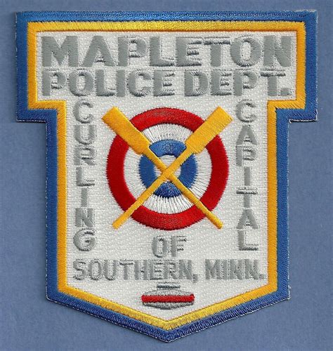 Mapleton Minnesota Police Shoulder Patch Curling Capital Ebay