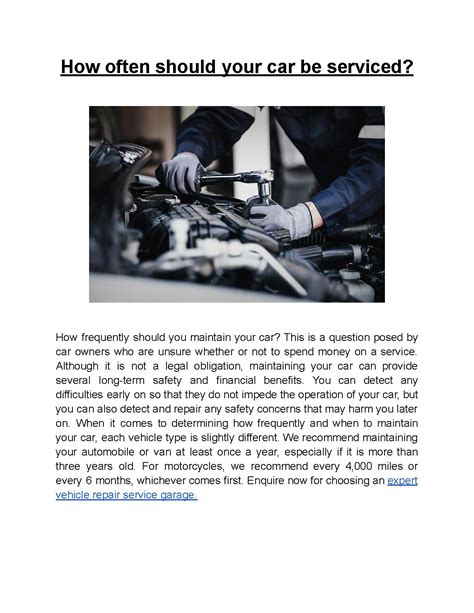 How Often Should Your Car Be Serviced Pdf Host