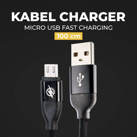 Kabel Charger Micro Usb Fast Charging V A M Cm Kc Black