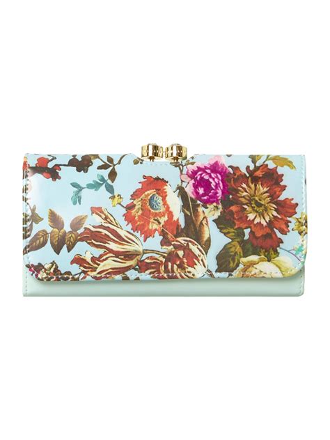 Ted Baker Paris Large Flapover Purse In Floral Multi Coloured Lyst