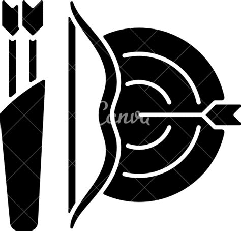 Archery Black Glyph Icon 素材 Canva可画