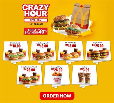 McDonald's McDelivery Crazy Hour Promotion Savings Up To 40% (1 ...