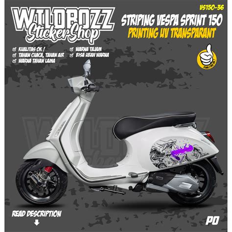 Jual Sticker Vespa Sprint 150 Printing Uv Transparan Keren Vs150 36