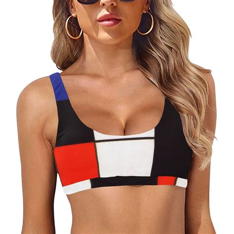Composition A By Piet Mondrian Sport Bikini Top Model S Id D