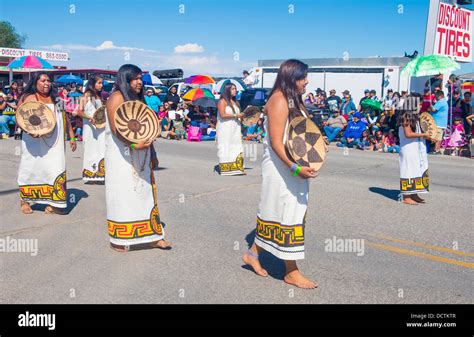 Pima Tribe Women With Traditional Costume Participates At The 92 Annual