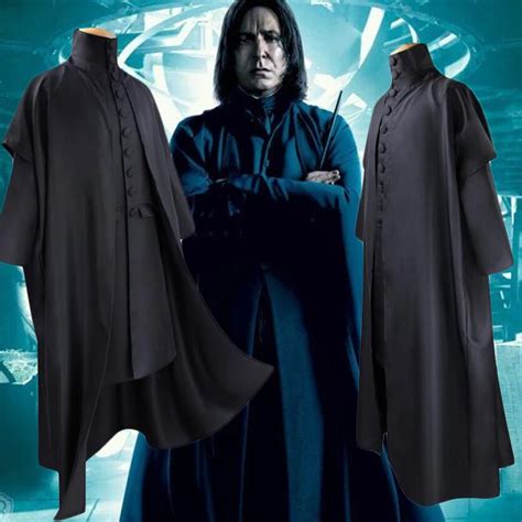 Movie Professor Severus Snape Cosplay Costume Hogwartes School Black