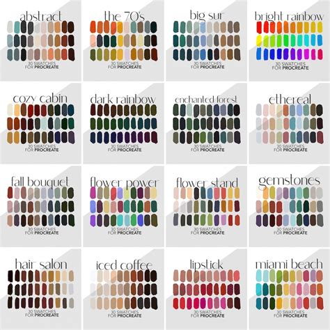 Color Swatches Ultimate Color Palette Bundle For Procreate