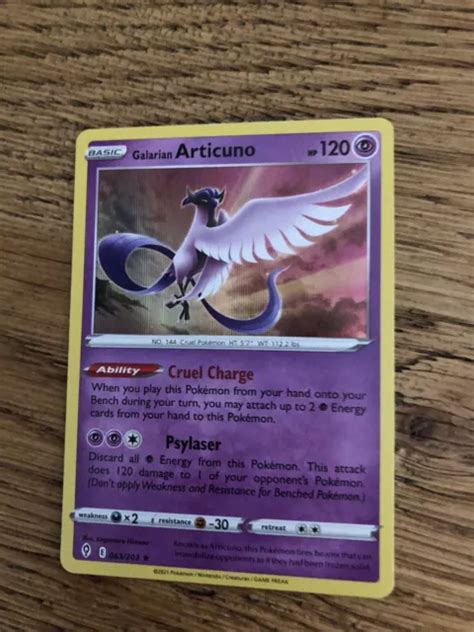 POKÉMON TCG GALARIAN Articuno Evolving Skies 063 203 Holo Holo Rare EUR