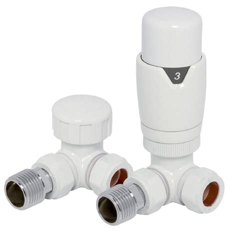 Towelrads White Angled Trv Valve Radiators Co Uk