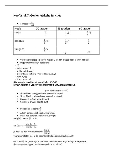 VWO 5 GONIOMETRIE MEETKUNDE MET COORDINATEN Wiskunde B Stuvia NL