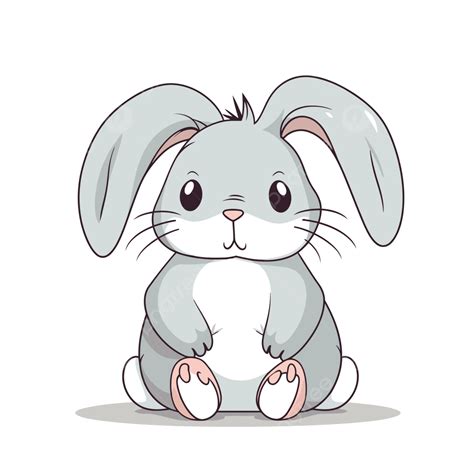 Outline Bunny Clipart Cartoon Rabbit Sitting On The Ground Vector