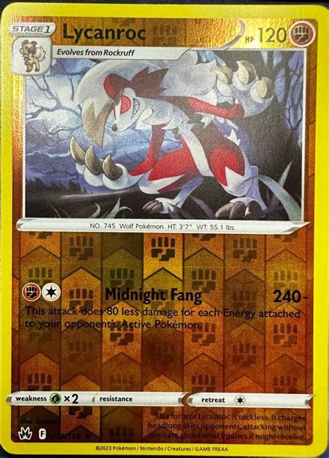 Lycanroc Reverse Holo 74 Prices Pokemon Crown Zenith Pokemon Cards