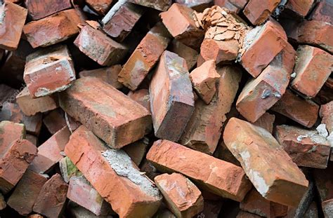 Red Bricks Pile Stock Photo Vbaleha