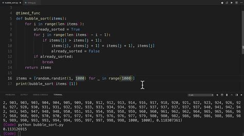 Intro To Sorting Algorithms In Python Bubble Sort Youtube