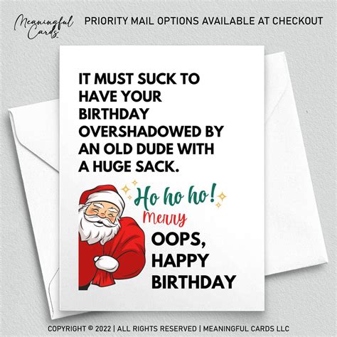 Christmas Birthday Card It Must Suck To Have Your Birthday